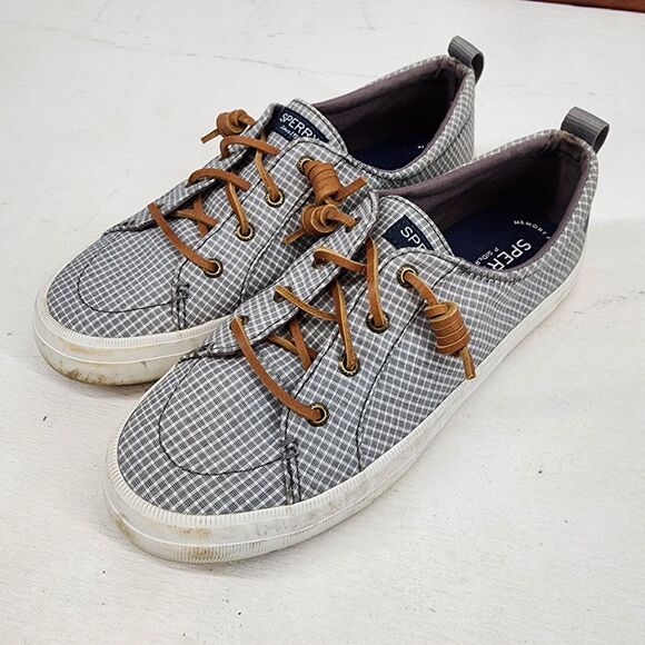 Sperry Top Sider Crest Vibe Mini Check Slip On Canvas Shoe Plaid Size 8 - Picture 1 of 7